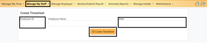 Create timesheet button screenshot