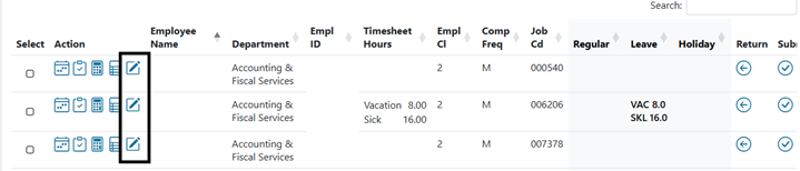 Pencil and paper icon highlighted in TRS