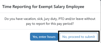 No proceed to submit button screenshot