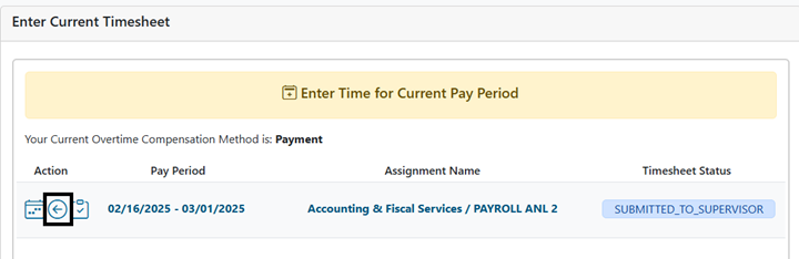 screenshot of recall icon
