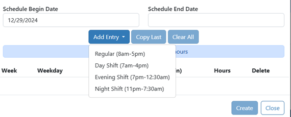 Select the correct shift option